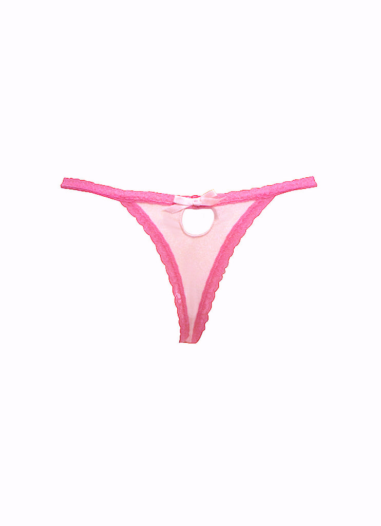 Pinstripe Thong - Tea Rose