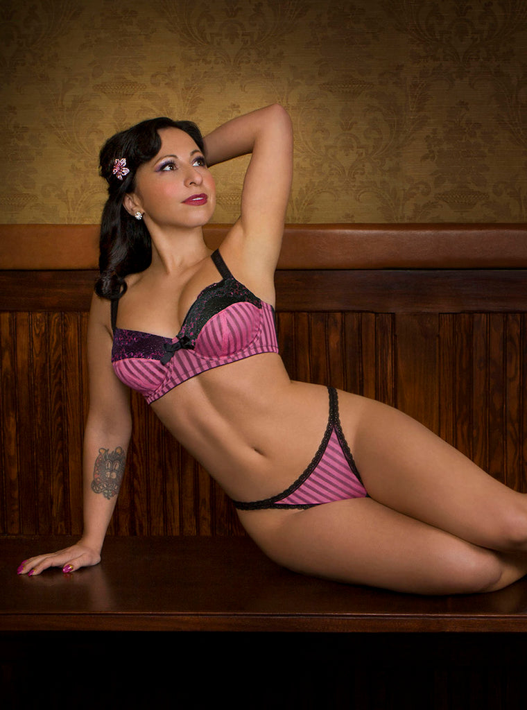 Pinstripe Bra - After Midnight