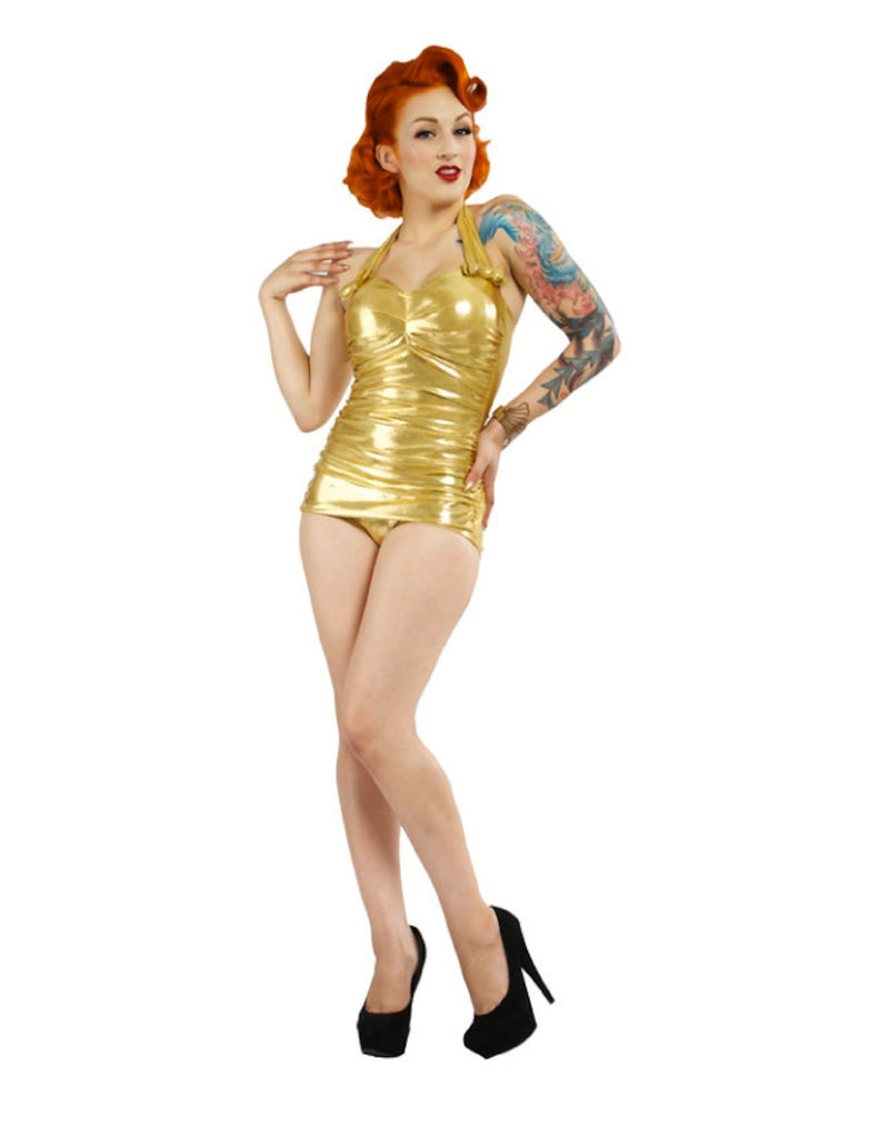 rita one piece swimsuit on model