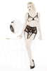show off garter belt on model