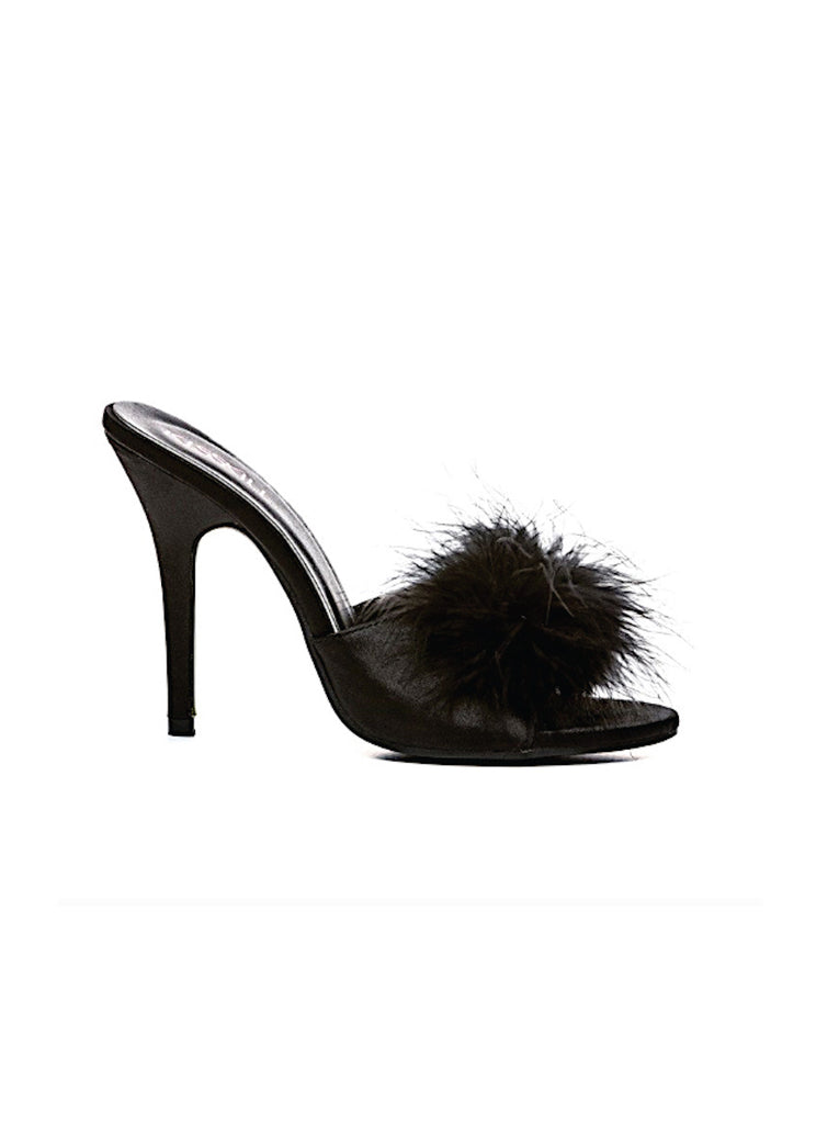 Feather Stiletto Slippers