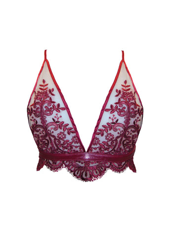 Pinstripe Bra - Tea Rose