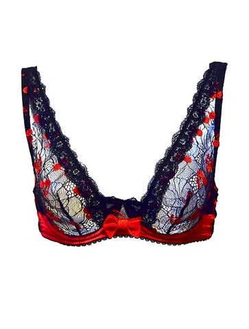 Pinstripe Bra - Tea Rose