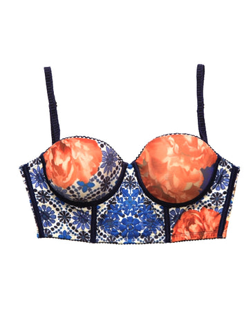 Pinstripe Bra - Tea Rose