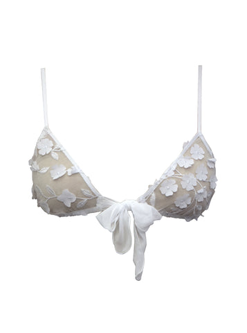 Pinstripe Bra - Tea Rose