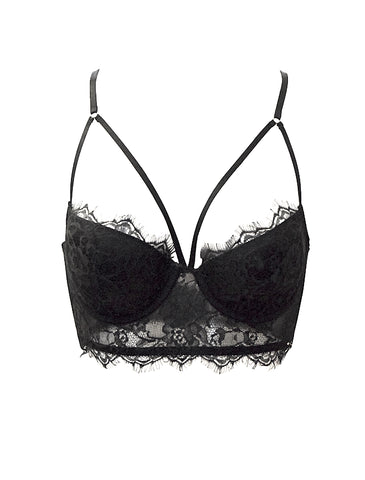 Pinstripe Bra - Tea Rose