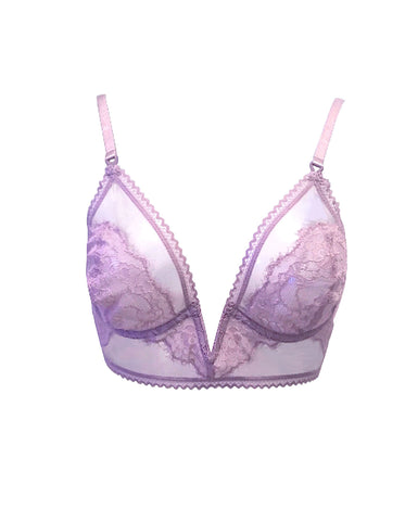 Pinstripe Bra - Tea Rose