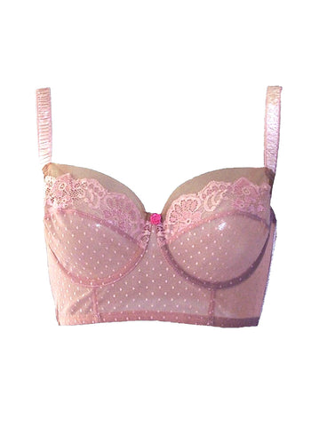 Pinstripe Bra - Tea Rose