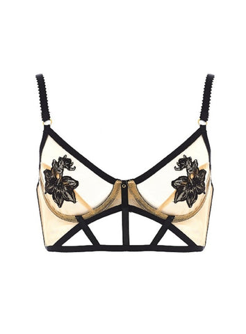 Pinstripe Bra - Tea Rose