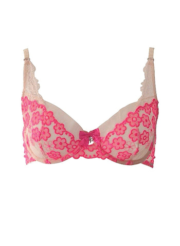 Pinstripe Bra - Tea Rose