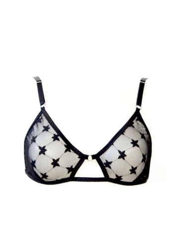 Pinstripe Bra - Tea Rose