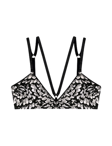 Pinstripe Bra - Tea Rose